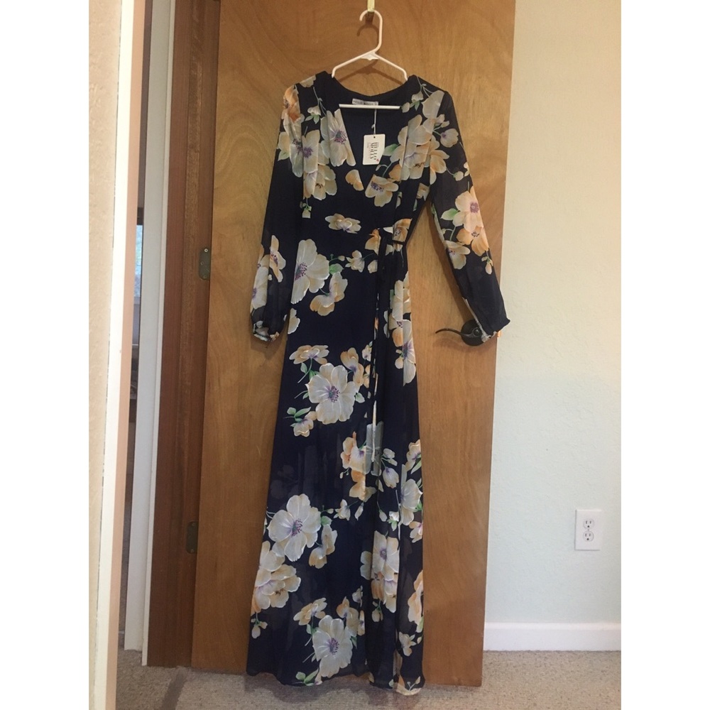 Hello Molly Navy Floral Wrap Dress